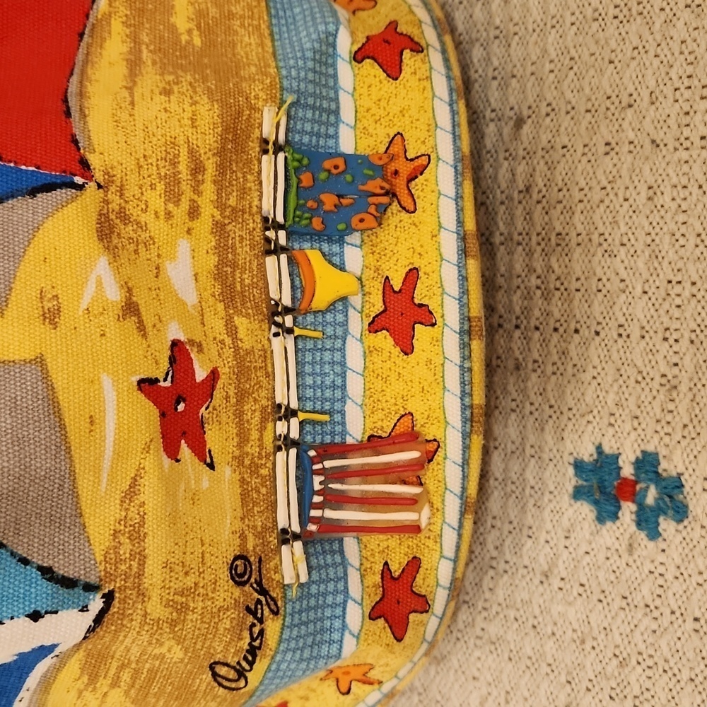 Anne Ormsby Sun and Sand Beach Backpack Sling Bag with Pouch VINTAGE - Picture 3 of 7